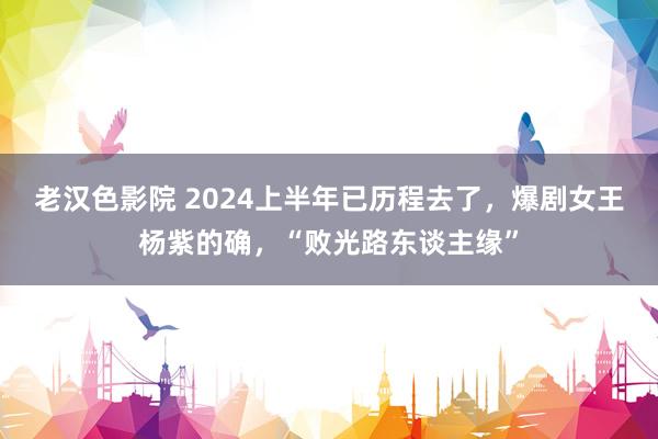 老汉色影院 2024上半年已历程去了，爆剧女王杨紫的确，“败光路东谈主缘”