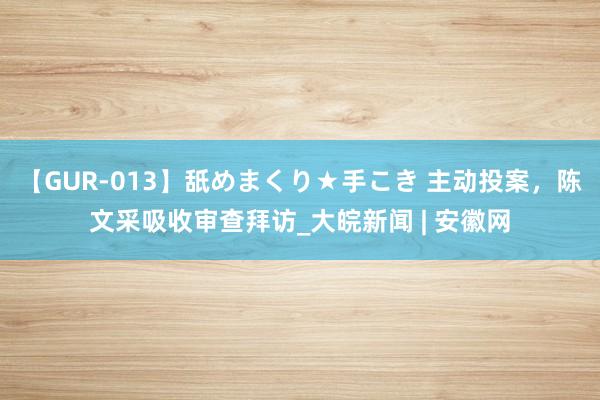 【GUR-013】舐めまくり★手こき 主动投案，陈文采吸收审查拜访_大皖新闻 | 安徽网