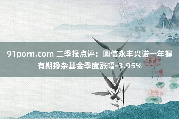 91porn.com 二季报点评：圆信永丰兴诺一年握有期搀杂基金季度涨幅-3.95%