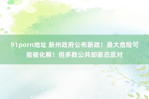 91porn地址 新州政府公布新政！最大危险可能被化解！但多数公共却豪恣反对