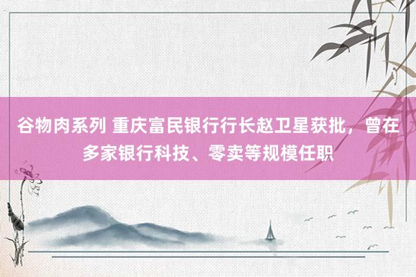 谷物肉系列 重庆富民银行行长赵卫星获批，曾在多家银行科技、零卖等规模任职