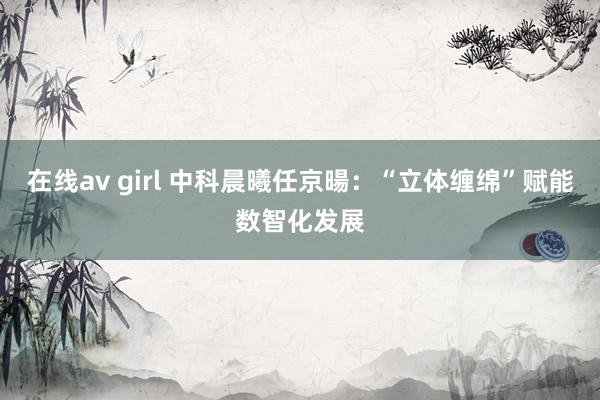 在线av girl 中科晨曦任京暘：“立体缠绵”赋能数智化发展