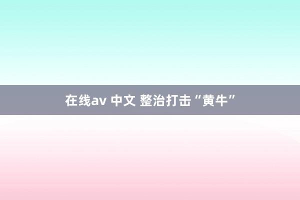 在线av 中文 整治打击“黄牛”