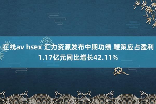 在线av hsex 汇力资源发布中期功绩 鞭策应占盈利1.17亿元同比增长42.11%