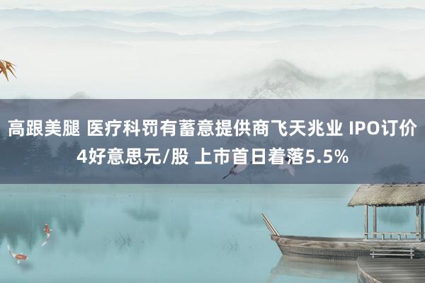 高跟美腿 医疗科罚有蓄意提供商飞天兆业 IPO订价4好意思元/股 上市首日着落5.5%