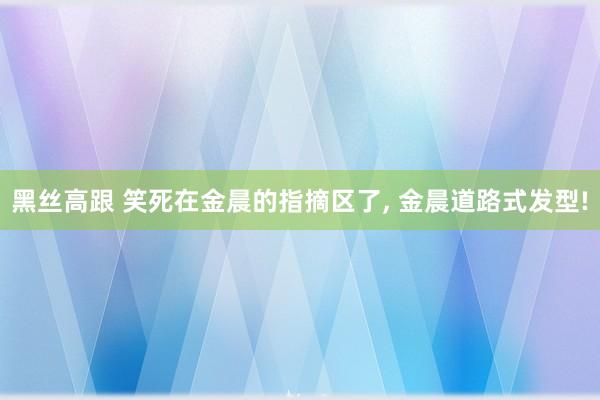 黑丝高跟 笑死在金晨的指摘区了, 金晨道路式发型!